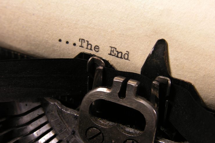 Typewriter typing The End