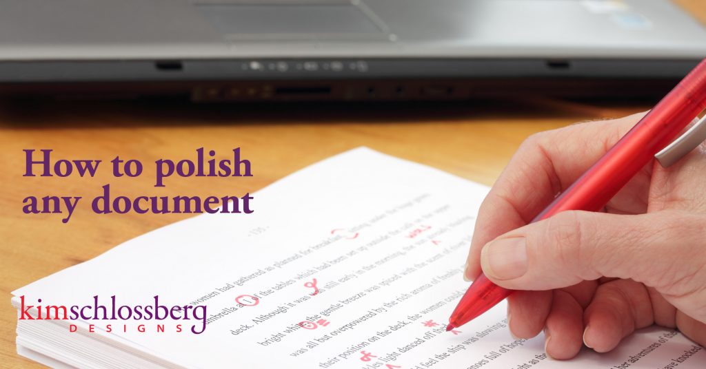 How To Polish Any Document by Kim Schlossberg Designs